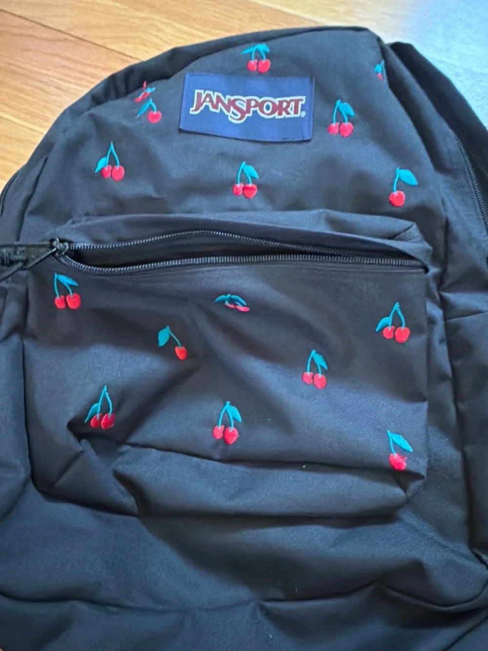 Jansport cherry backpack and lunch bag